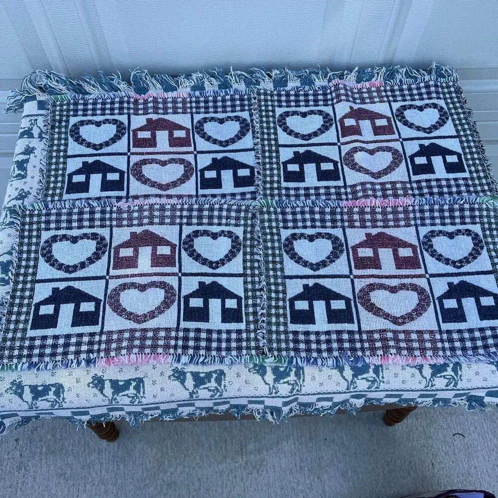 Country Kitchen Cow Duck Woven Table Cloth Place Matts Pot Holder Granny Core